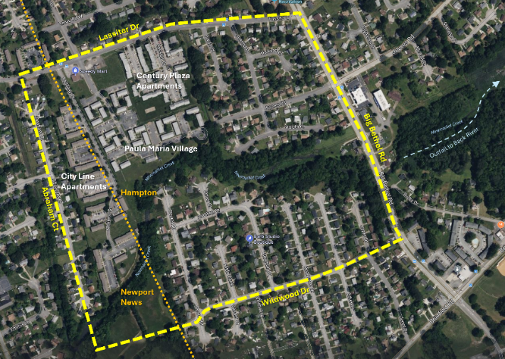 Newmarket Creek Study Boundaries